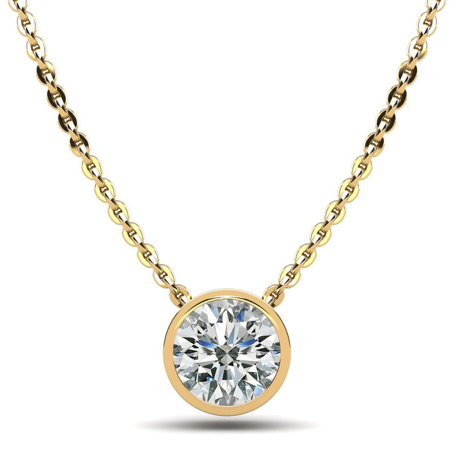 Solitaire Brilliant Round Diamond Pendant with 0.75 ct.(finished) 5.7mm - Luxury Time NYC