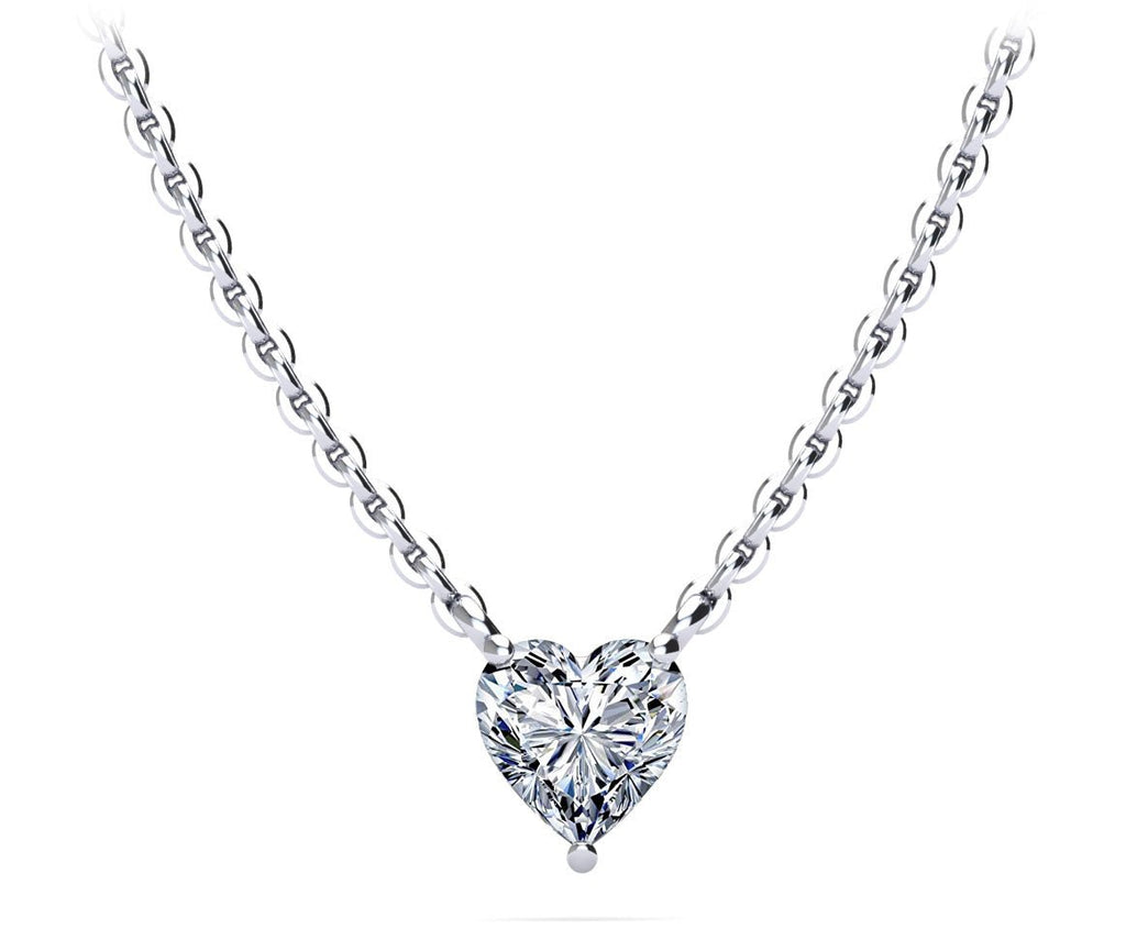 Solitaire Heart Diamond Pendant with 0.50 ct.(finished) 5.1mm - Luxury Time NYC