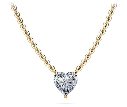Solitaire Heart Lab - Grown Diamond Pendant with 1.25 ct.(finished) 7mm - Luxury Time NYC