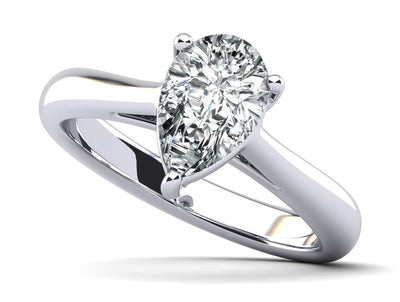 Solitaire Pear Shape Diamond Engagement Ring with 1.00 ct.(finished) 8.5x5.5mm - Luxury Time NYC