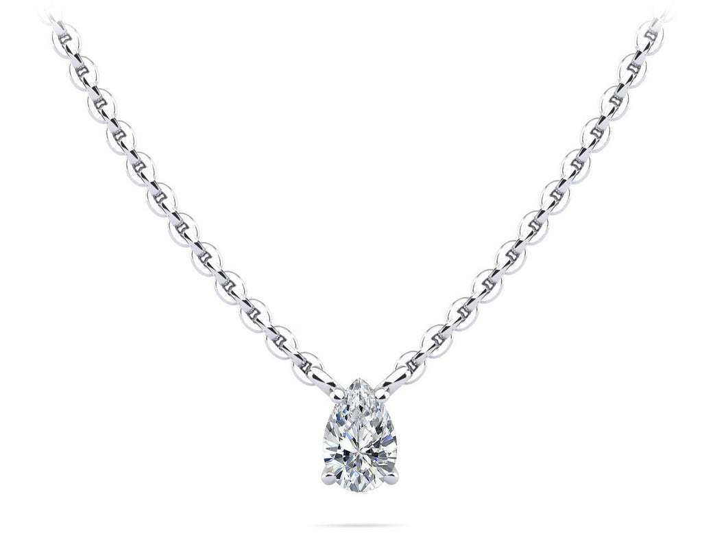 Solitaire Pear Shape Diamond Pendant with 0.30 ct.(finished) 6x4mm - Luxury Time NYC