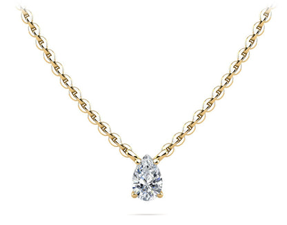 Solitaire Pear Shape Lab - Grown Diamond Pendant with 0.50 ct.(finished) 7x4.5mm - Luxury Time NYC