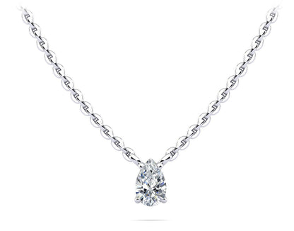 Solitaire Pear Shape Lab - Grown Diamond Pendant with 0.50 ct.(finished) 7x4.5mm - Luxury Time NYC