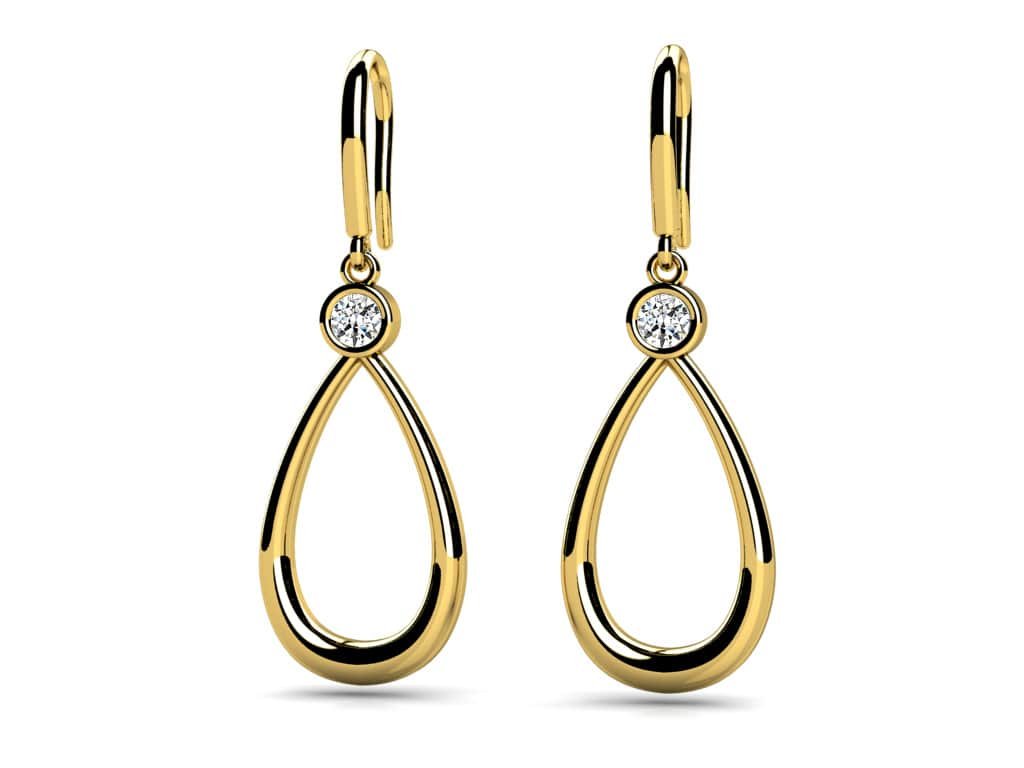 Solitaire Teardrop Designer Diamond Earring Lab - Grown Diamond with 0.24 ct.(finished) 3.2mm - Luxury Time NYC