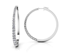 Load image into Gallery viewer, Sophisticated Tapered Diamond Hoop Earrings with 3.37 ct.(finished) - Luxury Time NYC