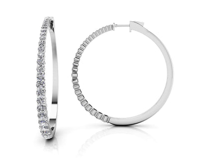 Sophisticated Tapered Diamond Hoop Earrings with 3.37 ct.(finished) - Luxury Time NYC