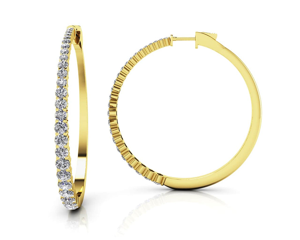 Sophisticated Tapered Diamond Hoop Earrings with 3.37 ct.(finished) - Luxury Time NYC