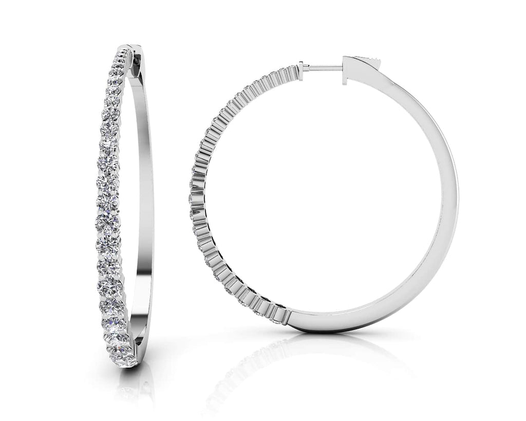 Sophisticated Tapered Lab - Grown Diamond Hoop Earrings with 3.37 ct.(finished) - Luxury Time NYC