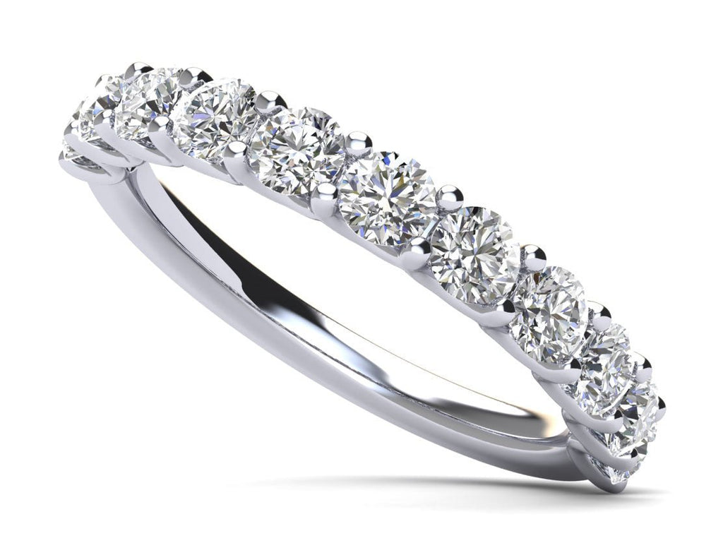 Sparkle Brilliant Round Diamond Anniversary Diamond Ring with 0.53 ct.(finished) 2.25mm - Luxury Time NYC