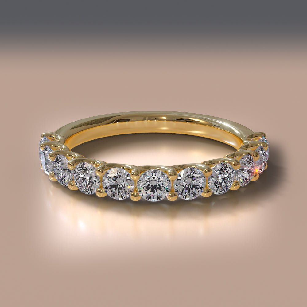 Sparkle Brilliant Round Diamond Anniversary Diamond Ring with 0.53 ct.(finished) 2.25mm - Luxury Time NYC