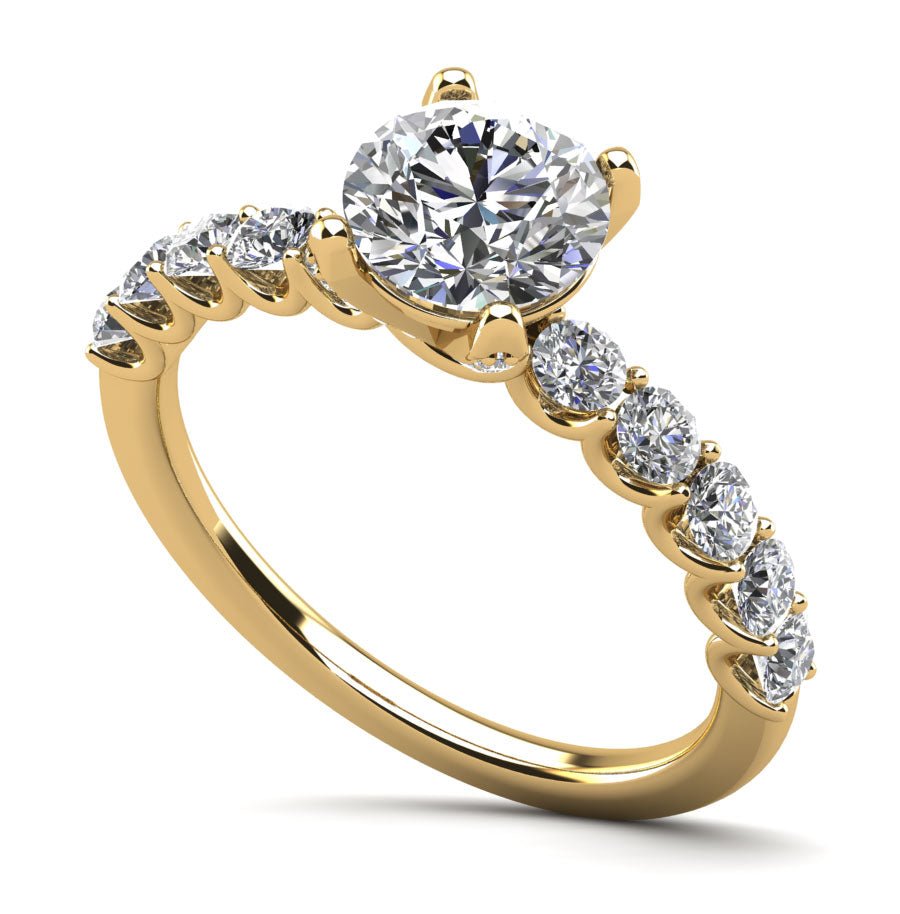 Sparkle Brilliant Round Diamond Engagement Ring with 1.16 ct. (0.50 ct. center diamond) - Luxury Time NYC