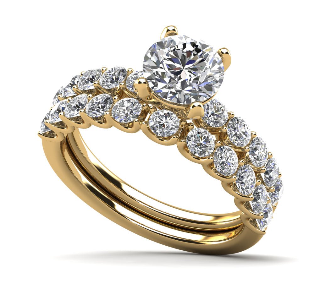 Sparkle Brilliant Round Lab - Grown Diamond Bridal Set with 3.36 ct. (2.00 ct. center diamond) - Luxury Time NYC