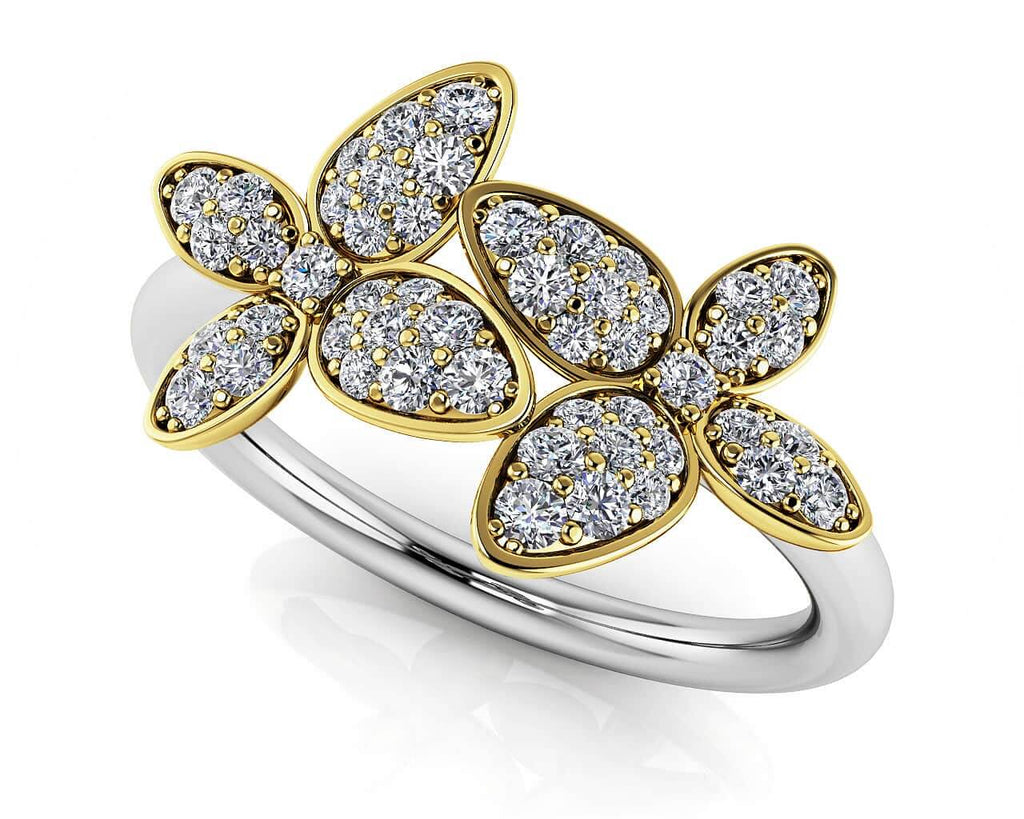 Sparkling Butterfly Diamond Ring with 0.35 ct.(finished) - Luxury Time NYC