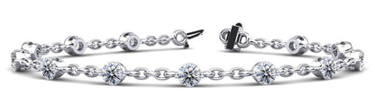Sparkling Diamond And Chain Link Lab - Grown Diamond Bracelet with 2.08 ct.(finished) 3.5mm - Luxury Time NYC