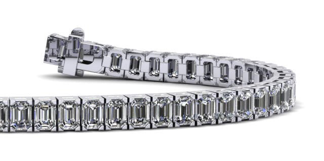 Sparkling Emerald Cut Diamond Bracelet with 10.24 ct.(finished) 3.3x2.4mm - Luxury Time NYC