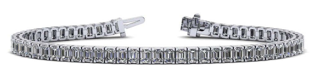 Sparkling Emerald Cut Diamond Bracelet with 10.24 ct.(finished) 3.3x2.4mm - Luxury Time NYC