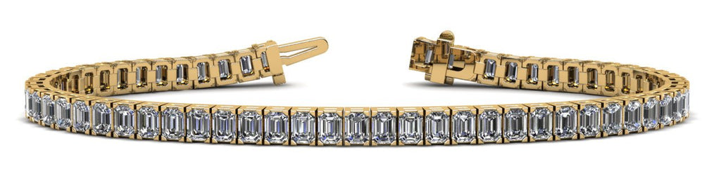 Sparkling Emerald Cut Diamond Bracelet with 10.24 ct.(finished) 3.3x2.4mm - Luxury Time NYC