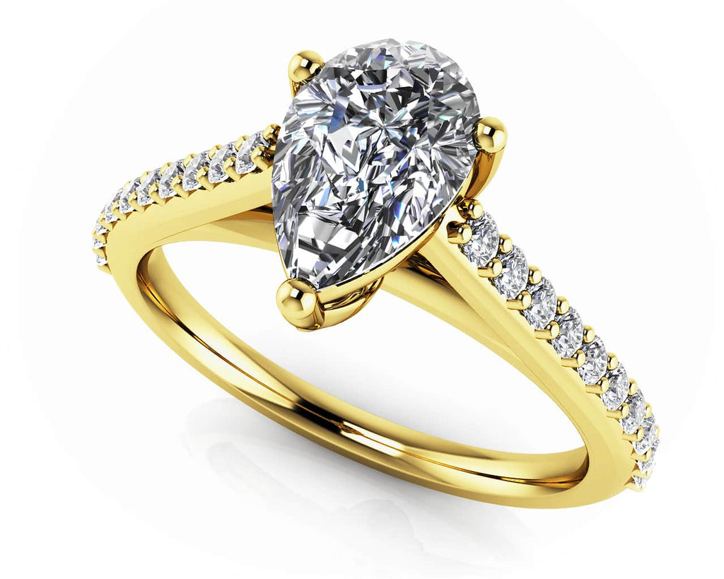 Splendid Pear Shaped Diamond Engagement Ring with 1.23 ct. (1.00 ct. center diamond) - Luxury Time NYC