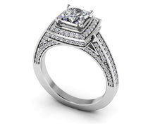 Load image into Gallery viewer, Splendid Princess Cut Diamond Engagement Ring with 1.18 ct. (0.50 ct. center diamond) - Luxury Time NYC