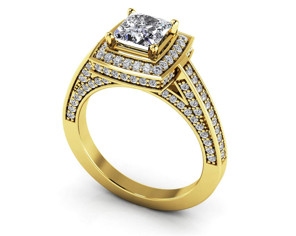 Splendid Princess Cut Diamond Engagement Ring with 1.36 ct. (0.70 ct. center diamond) - Luxury Time NYC