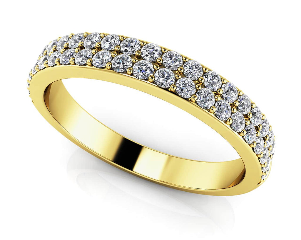 Splendid Romance Double Row Diamond Wedding Band Diamond with 0.42 ct.(finished) 1.3mm - Luxury Time NYC