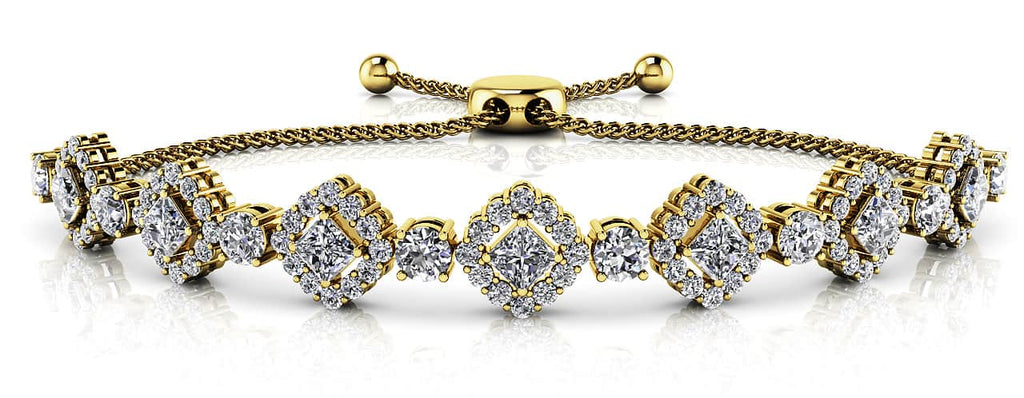 Square Link Adjustable Diamond Bracelet with 1.97 ct.(finished) 1.2mm, 2.5mm, 2.7mm - Luxury Time NYC