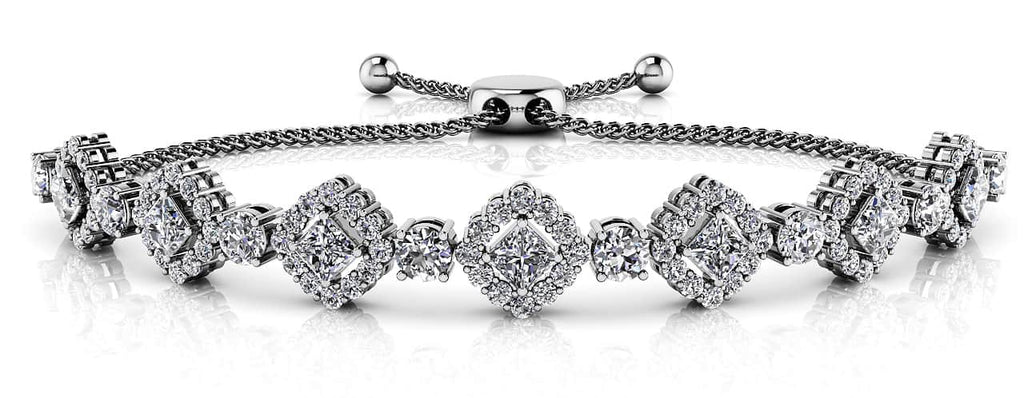 Square Link Adjustable Diamond Bracelet with 1.97 ct.(finished) 1.2mm, 2.5mm, 2.7mm - Luxury Time NYC