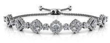 Load image into Gallery viewer, Square Link Adjustable Diamond Bracelet with 2.92 ct.(finished) 1.3mm, 3mm, 3.2mm - Luxury Time NYC