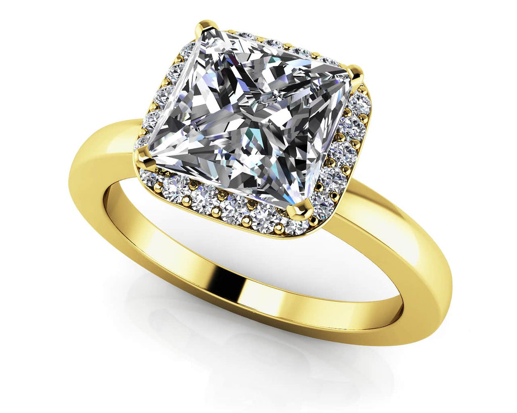 Square Stone Diamond Frame Lab - Grown Diamond Engagement Ring with 0.62 ct. (0.50 ct. center diamond) - Luxury Time NYC