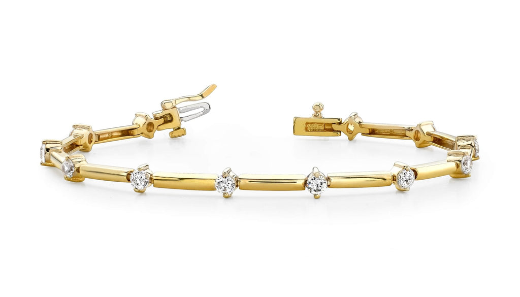 Starburst Solid Link Diamond Bracelet with 0.96 ct.(finished) 2.8mm - Luxury Time NYC