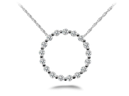 Stunning Diamond Circle Diamond Pendant with 0.37 ct.(finished) 1.7mm - Luxury Time NYC