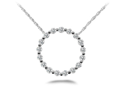 Stunning Diamond Circle Diamond Pendant with 0.37 ct.(finished) 1.7mm - Luxury Time NYC