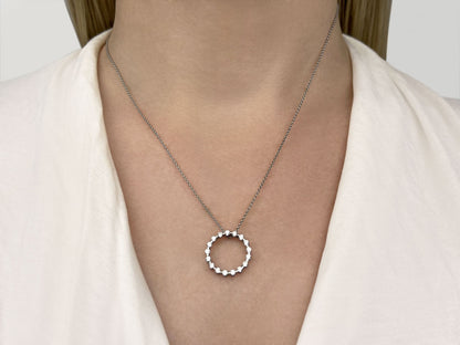 Stunning Diamond Circle Diamond Pendant with 0.75 ct.(finished) 2.3mm - Luxury Time NYC