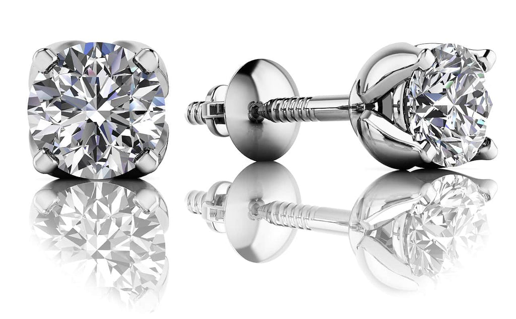 Stunning Tulip Lab - Grown Diamond Stud Earrings with 1.50 ct.(finished) 5.7mm - Luxury Time NYC