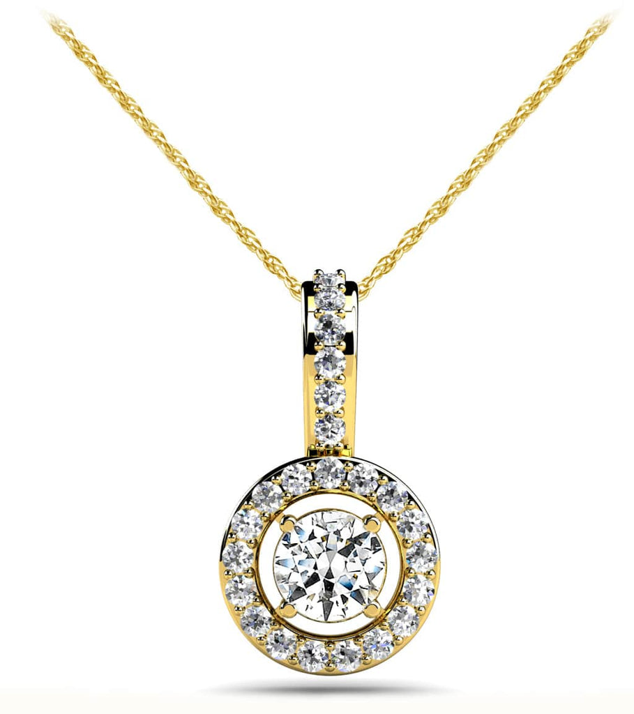 Stylish Diamond Circle Diamond Pendant with 0.34 ct.(finished) 1.1mm, 3.5mm - Luxury Time NYC