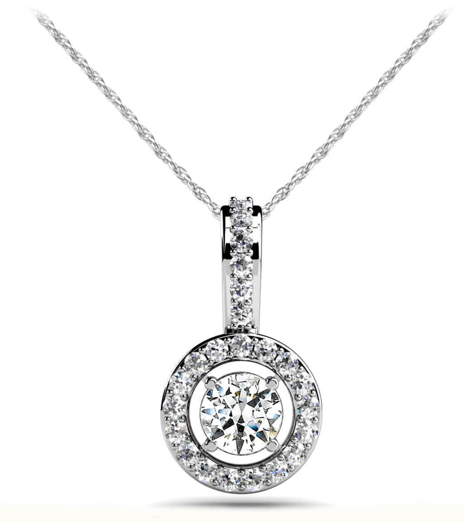 Stylish Diamond Circle Diamond Pendant with 0.34 ct.(finished) 1.1mm, 3.5mm - Luxury Time NYC