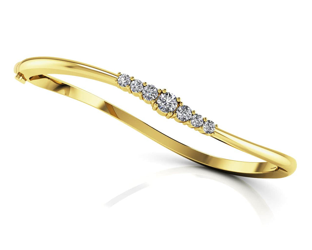 Stylish Seven Stone Diamond Bangle with 1.00 ct.(finished) 2.9mm, 3.5mm, 4.2mm - Luxury Time NYC