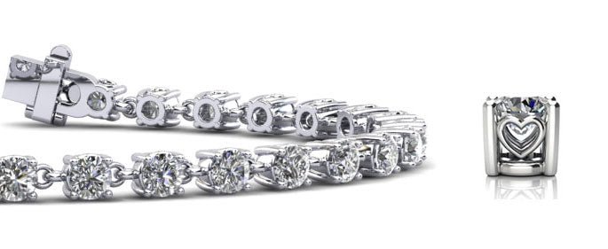 Stylish Sweetheart Diamond Tennis Diamond Bracelet with 3.91 ct.(finished) 3.1mm - Luxury Time NYC