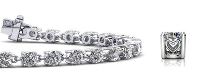 Stylish Sweetheart Diamond Tennis Diamond Bracelet with 3.91 ct.(finished) 3.1mm - Luxury Time NYC