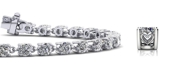 Stylish Sweetheart Diamond Tennis Lab - Grown Diamond Bracelet with 2.12 ct.(finished) 2.3mm - Luxury Time NYC