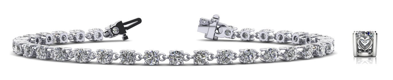 Stylish Sweetheart Diamond Tennis Lab - Grown Diamond Bracelet with 7.16 ct.(finished) 4.1mm - Luxury Time NYC