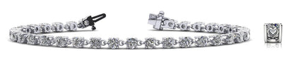 Stylish Sweetheart Diamond Tennis Lab - Grown Diamond Bracelet with 7.16 ct.(finished) 4.1mm - Luxury Time NYC
