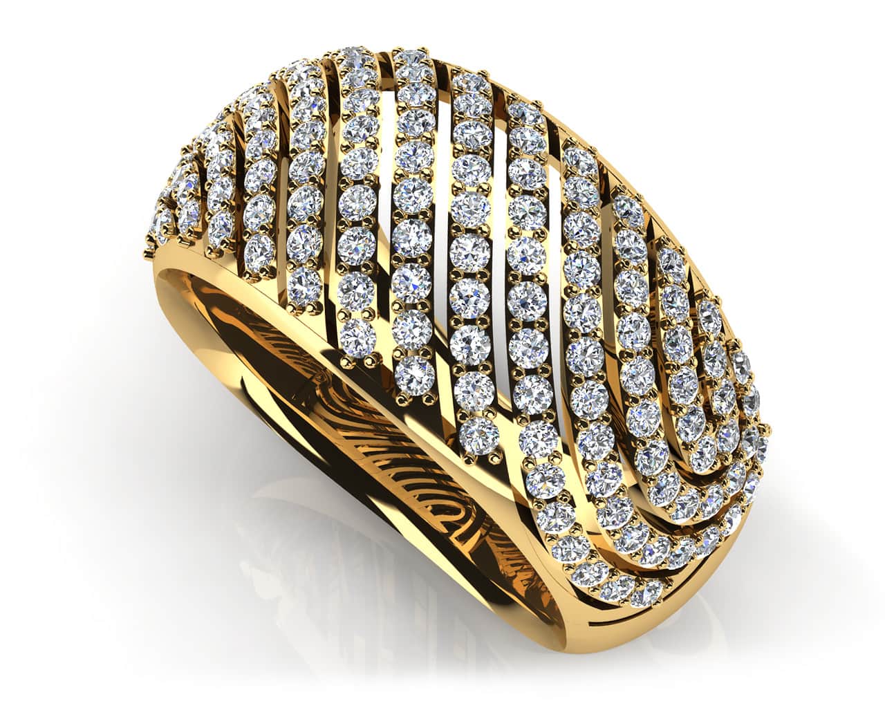 Stylish Swirl Lab - Grown Diamond Ring with 0.92 ct.(finished) 1.1mm - Luxury Time NYC