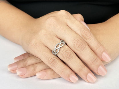 Stylish Woven Diamond Lab - Grown Diamond Eternity Ring with 1.06 ct.(finished) 1.2mm - Luxury Time NYC