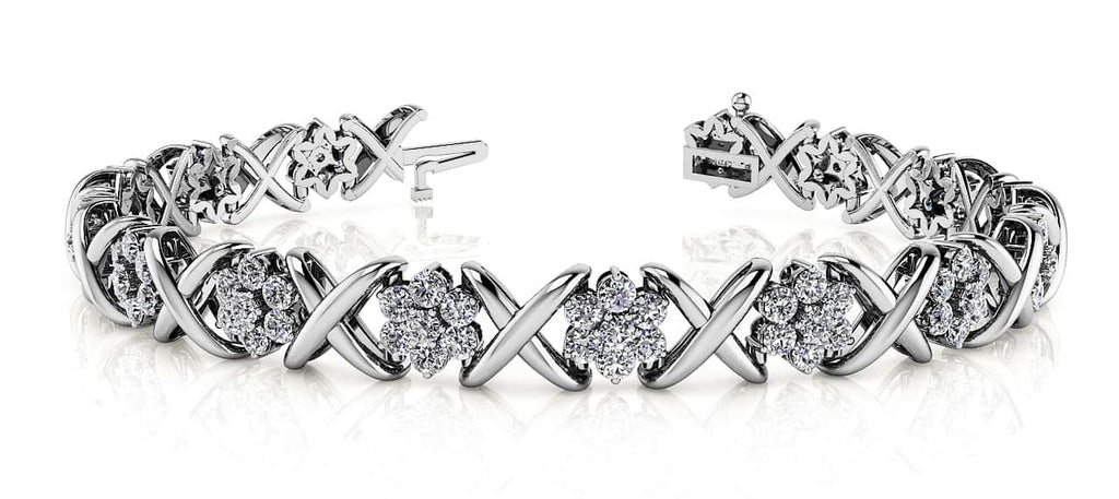 Stylized X Flower Lab - Grown Diamond Bracelet with 1.79 ct.(finished) 1.5mm - Luxury Time NYC