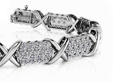 Load image into Gallery viewer, Stylized X Triple Row Diamond Bracelet with 4.00 ct.(finished) 1.7mm - Luxury Time NYC