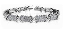 Load image into Gallery viewer, Stylized X Triple Row Diamond Bracelet with 4.00 ct.(finished) 1.7mm - Luxury Time NYC