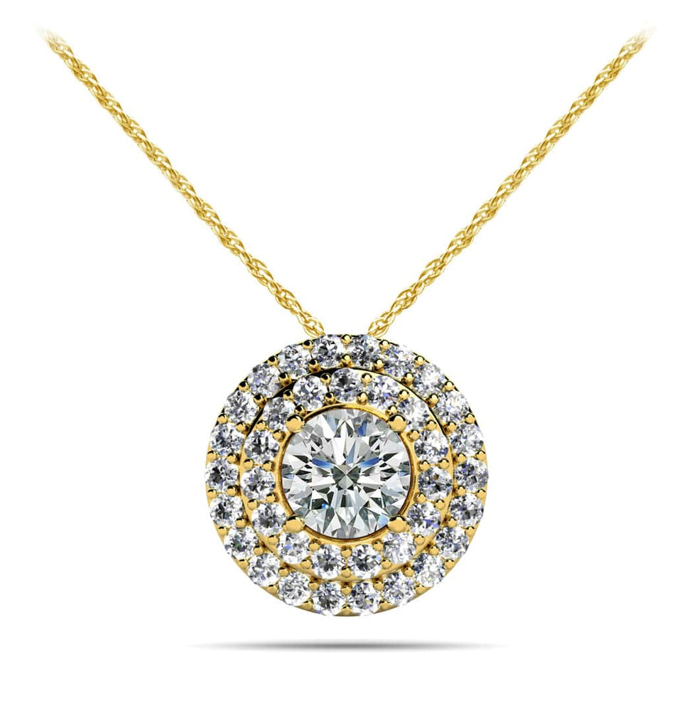 Surrounded By Sparkle Diamond Pendant with 0.26 ct. (0.11 ct. center diamond) - Luxury Time NYC