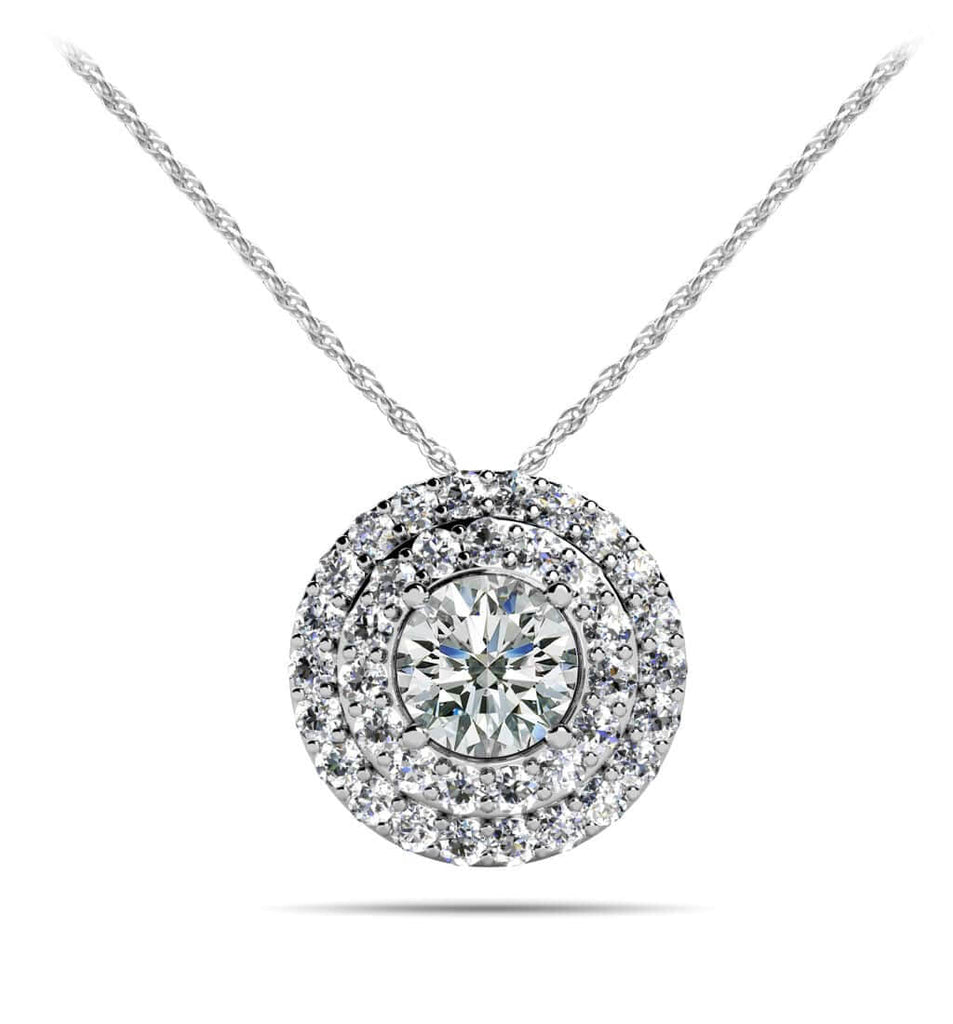 Surrounded By Sparkle Diamond Pendant with 0.33 ct. (0.16 ct. center diamond) - Luxury Time NYC