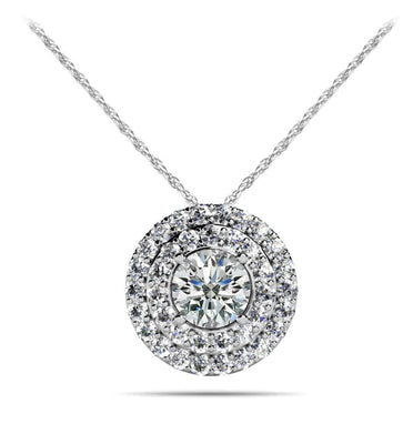 Surrounded By Sparkle Diamond Pendant with 0.33 ct. (0.16 ct. center diamond) - Luxury Time NYC
